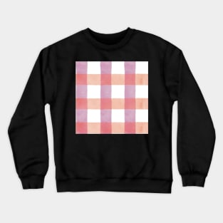 Pink & Orange Watercolour Checks Crewneck Sweatshirt